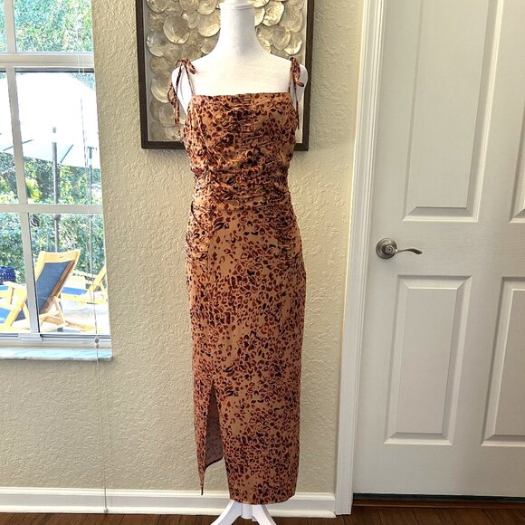 Free People Dresses & Skirts - Free People Rust & Tan Floral Slip Dress